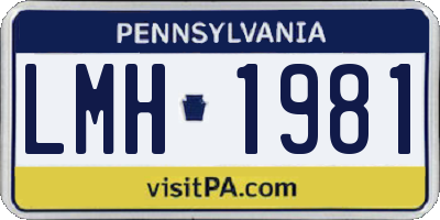 PA license plate LMH1981