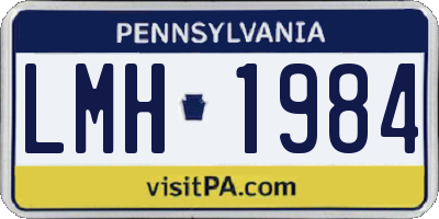 PA license plate LMH1984