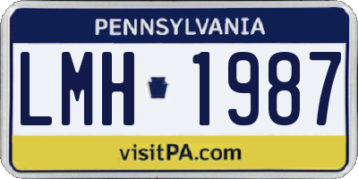 PA license plate LMH1987