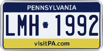 PA license plate LMH1992