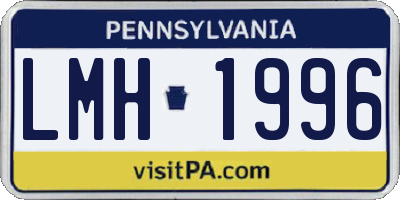 PA license plate LMH1996