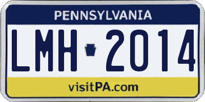 PA license plate LMH2014