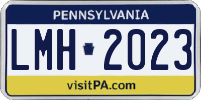 PA license plate LMH2023