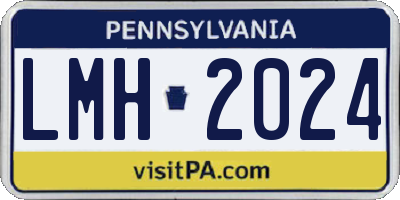 PA license plate LMH2024
