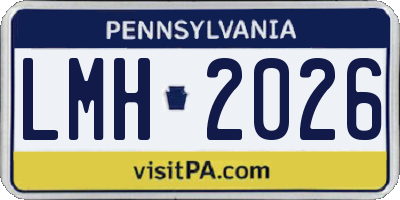 PA license plate LMH2026