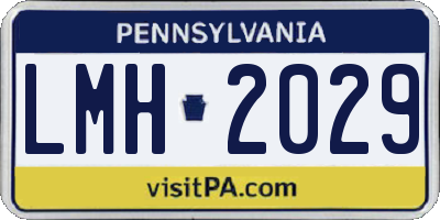 PA license plate LMH2029