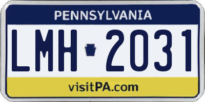 PA license plate LMH2031
