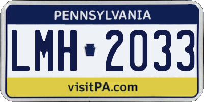 PA license plate LMH2033