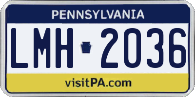 PA license plate LMH2036