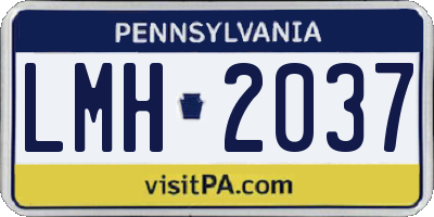PA license plate LMH2037