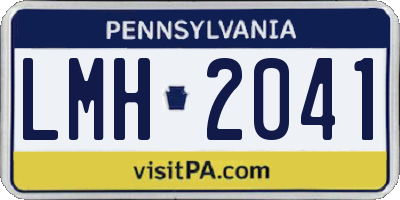 PA license plate LMH2041