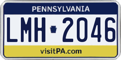 PA license plate LMH2046