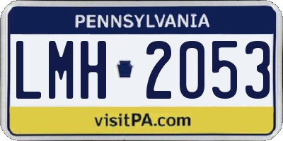 PA license plate LMH2053