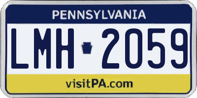 PA license plate LMH2059