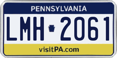 PA license plate LMH2061