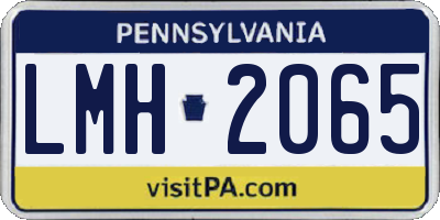 PA license plate LMH2065