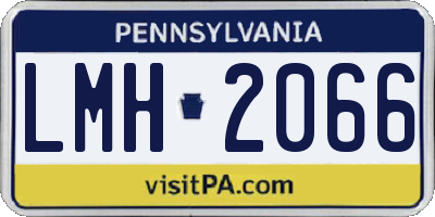 PA license plate LMH2066