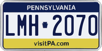 PA license plate LMH2070