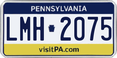 PA license plate LMH2075