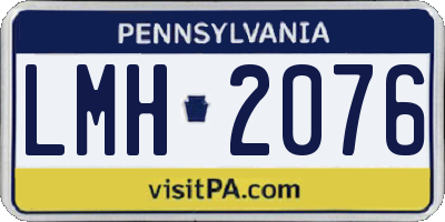 PA license plate LMH2076