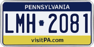 PA license plate LMH2081