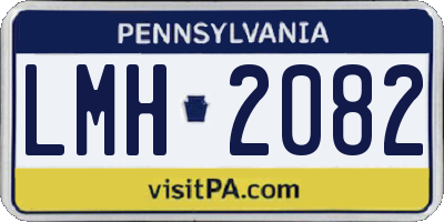 PA license plate LMH2082