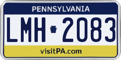 PA license plate LMH2083