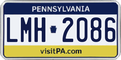 PA license plate LMH2086