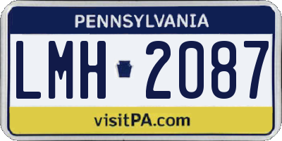 PA license plate LMH2087