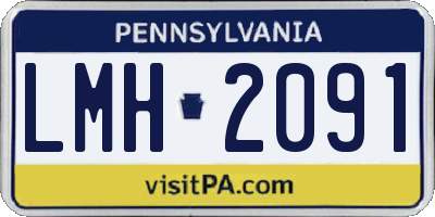 PA license plate LMH2091