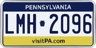 PA license plate LMH2096