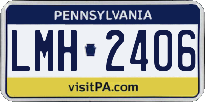 PA license plate LMH2406