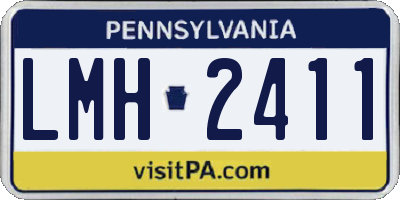 PA license plate LMH2411