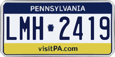 PA license plate LMH2419