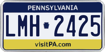 PA license plate LMH2425