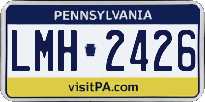 PA license plate LMH2426