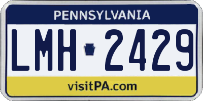 PA license plate LMH2429