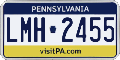 PA license plate LMH2455
