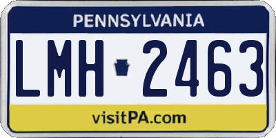PA license plate LMH2463