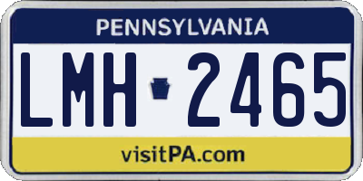 PA license plate LMH2465