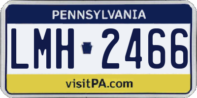 PA license plate LMH2466