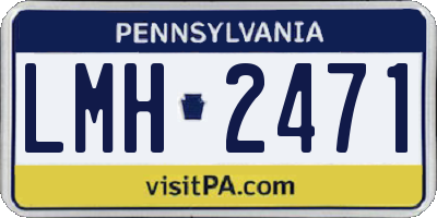 PA license plate LMH2471