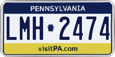 PA license plate LMH2474