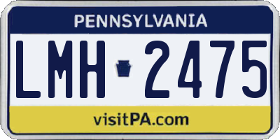 PA license plate LMH2475