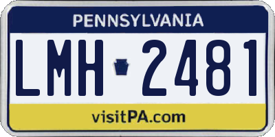 PA license plate LMH2481
