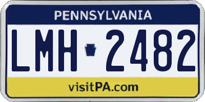 PA license plate LMH2482
