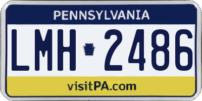 PA license plate LMH2486