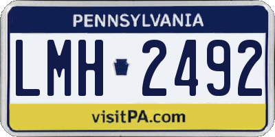 PA license plate LMH2492