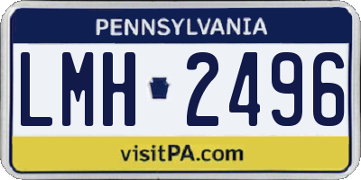 PA license plate LMH2496