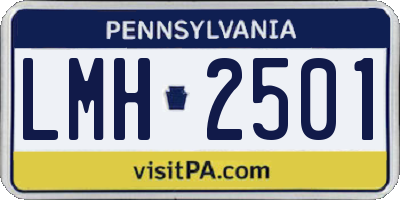 PA license plate LMH2501